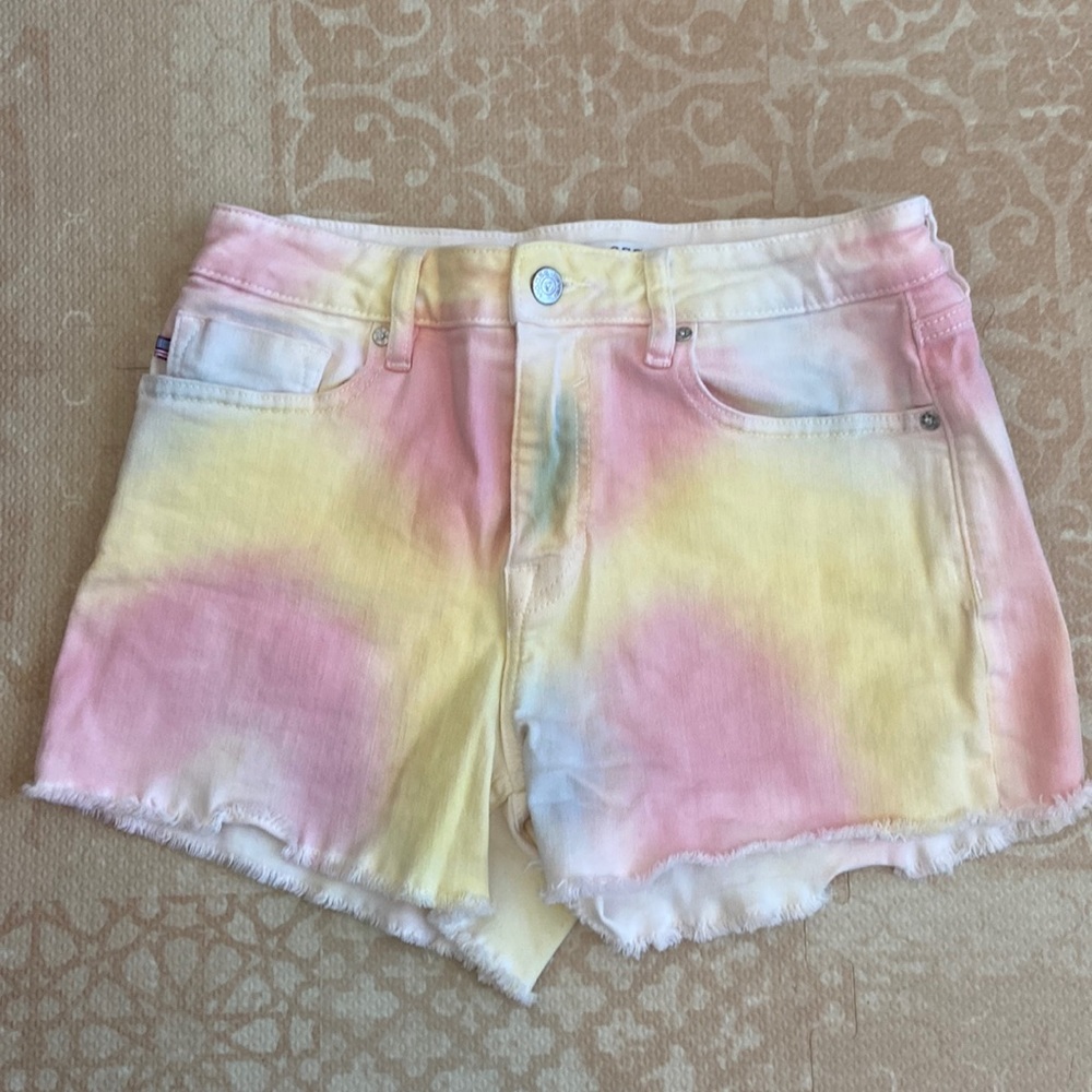 Vigoss Tie Dye Ace High Rise frayed hem Shorts excellent used condition